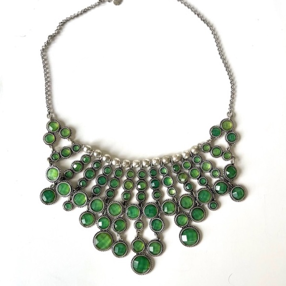 Lucky Brand Green  Green Glass and Silver Necklace - Picture 1 of 3